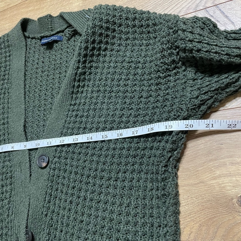 American Eagle Outfitters Dark Green waffle-knit cardigan size XS - Picture 10 of 12